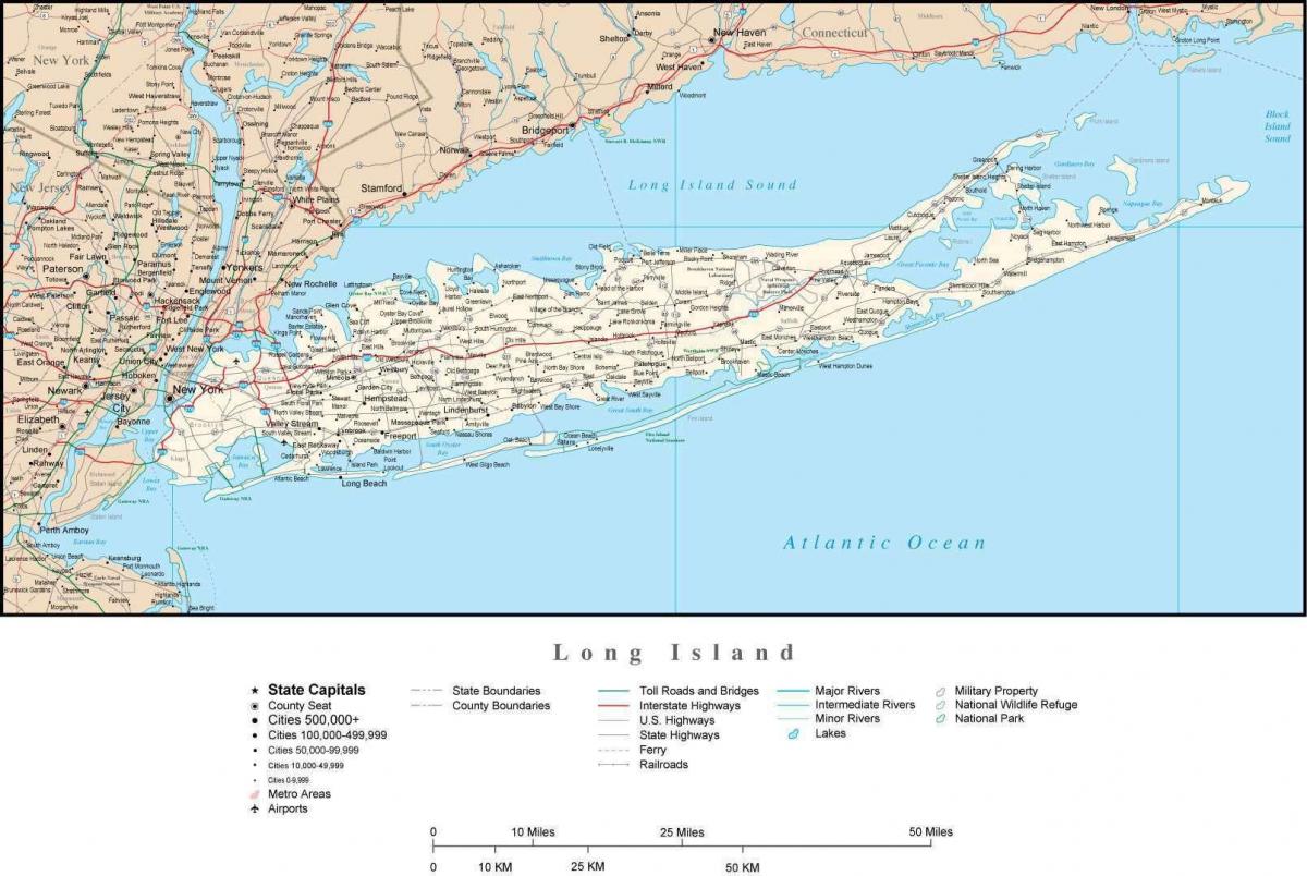 Карта дорог Лонг-Айленда