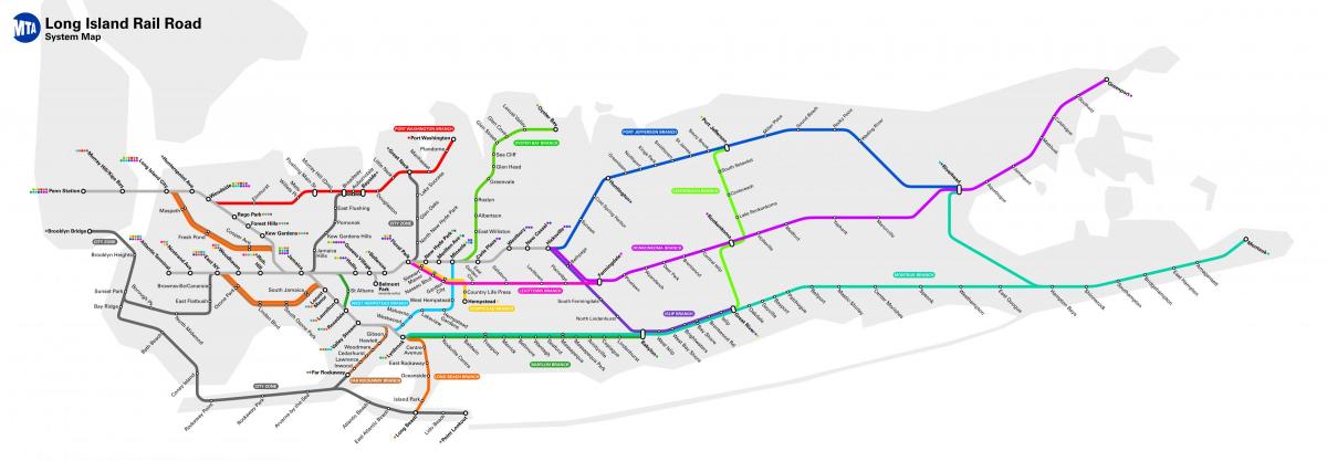 Карта железнодорожных станций Лонг-Айленда
